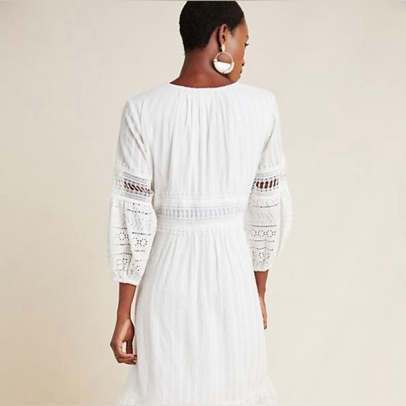 Anthropology lace-embellished peasant dress NWT size 14 - Picture 3 of 8